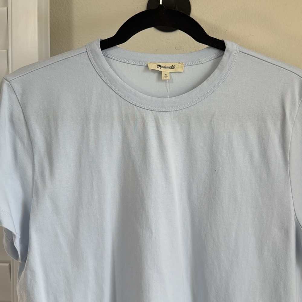 Madewell. Size M. Garment dyed all day crew neck tee Light Blue - Picture 5 of 8